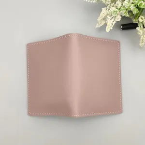 Minimalistische schmale pinke Leder Kartenetui Mehrfachschlitz Brieftasche Damen