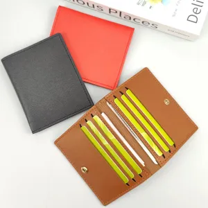 Damen Kartenetui ultra-dünn PU Leder Brieftasche Mehrere Kartenfächer Kreditkartenetui