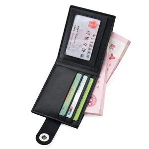 Heren mode korte knop portemonnee, multi-card slot casual horizontale PU leer portemonnee.