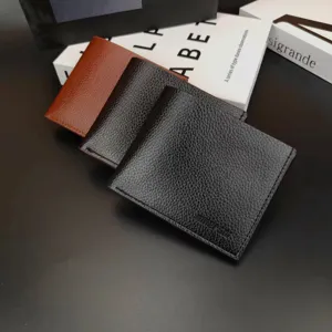 Portefeuille homme court en cuir PU pliable minimaliste porte-carte élégant portefeuille