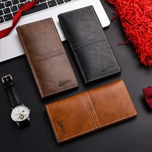 Portafoglio lungo da uomo in pelle PU porta carte sottile multifunzione borsa casual new