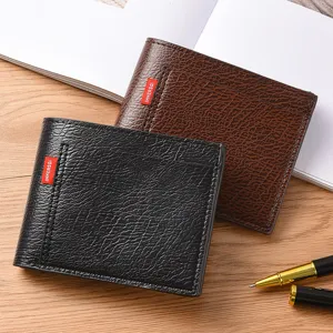 Herren Leder Kurzgeldbörse Retro Kartenetui stilvolle faltbare Geldbörse für den Alltag.