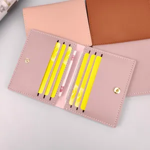 Macaron dünner Kartenhalter für Damen und Herren, Multi-Slot PU Leder Etui, tragbares Design