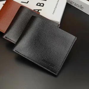 Portefeuille Court Pliable Homme Minimaliste Cuir PU Porte-Cartes Poche Zippée Monnaie Affaires Décontracté