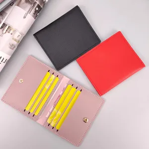 Schlanker Leder Kartenetui Visitenkartenetui minimalistische Kreditkartenhülle top