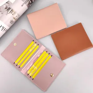 Macaron PU Leder Kartenetui für Damen und Herren, schmale Kreditkartenfächer Tasche.