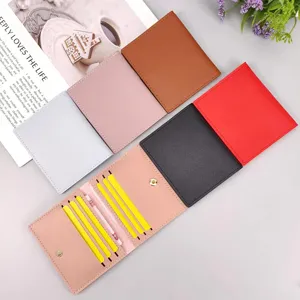 Minimalistisches schlichtes Kartenetui mit vielen Fächern, kompakte PU Leder Geldbörse chic.