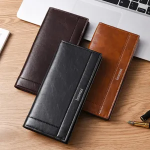 Portafoglio lungo da uomo con grande capacità porta carte e design elegante e pratico.