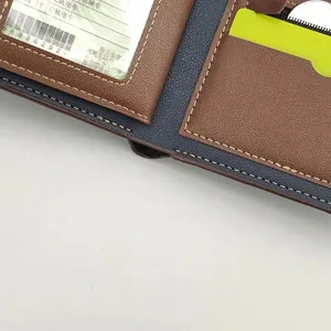 Herren Kurzgeldbörse Leder Portemonnaie mit Kartenfächern Business Herrenbörse Detail