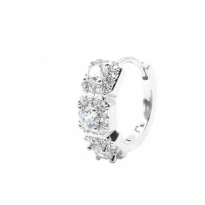 Square cubic zirconia hoop earrings for men and women, trendy geometric fashion jewelry.