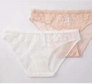 Damen spitze höschen sexy atmungsaktive mid-rise slips bequeme unterwäsche im zweierpack.