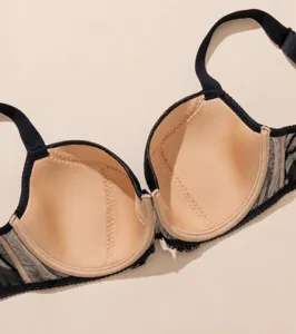 Plus size full cup bra breathable anti sagging wireless push up contrast color lingerie