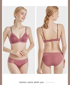 Dames kant bralette en slip set beugeloze driehoek cup lingerie comfortabele onderkleding