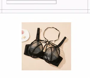 Reggiseno Minimizer Spalline Incrociate Taglie Forti Rete Traspirante Colore Nero Modello