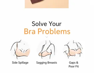 Plus size bra detail featuring full cup support, gathering design, and anti-sagging fit.