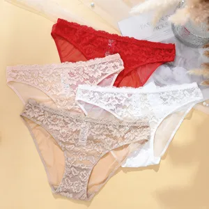 Donne traspirante pizzo vita media mutandine sexy cotone biancheria intima estate
