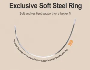 Plus size bra soft underwire detail view, flexible metal wire for comfortable bust support.
