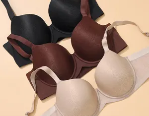Plus size women bra wireless gathering breathable full cup daily comfortable underwear set