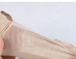 Close up of breathable mesh fabric on plus size women push up bra detail view.