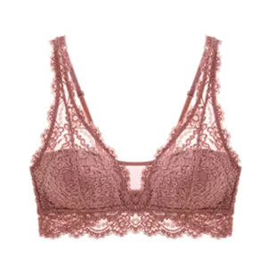 Women French Lace Wireless Bra Sexy Breathable Bralette Underwear Summer Daily Comfort