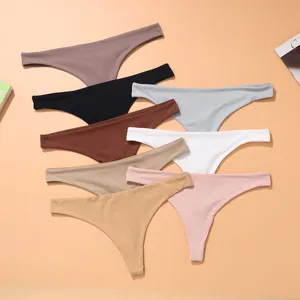 Donna perizoma vita bassa senza cuciture sexy mutandine tinta unita biancheria intima set