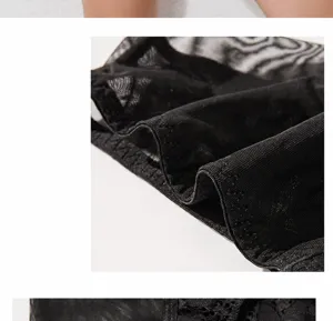 Close-up detail of high elasticity underwear waistband with breathable mesh fabric design.