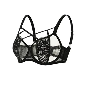 Plus Size Sexy Lace Bra Thin Cup Large Bust Minimizer Push Up Anti Sagging Bralette Underwear For Women