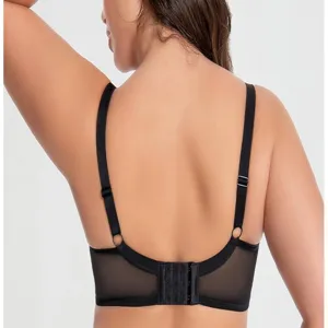 Plus size ultra thin full cup bra detail showcasing comfortable back design and secure fit.