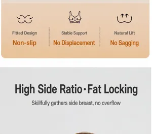 Plus size full coverage bra with high side support for push up and comfortable fit.