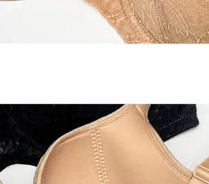 Comfortable thin cup bra detail shot, 3D cutting breathable design for daily wear undergarment.