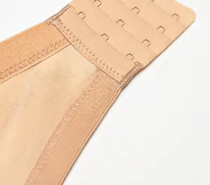 Plus size bra detail close-up showing breathable mesh and multi-hook closure design.