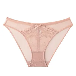 Women lace panties sexy breathable mid-waist briefs comfortable underwear for ladies