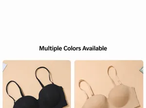 Dettaglio reggiseno senza spalline ad alta elasticità e spessore medio, design antiscivolo comodo.