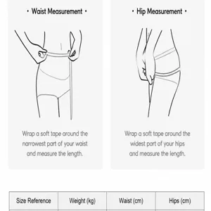 Plus size women's panties size chart and waist hip measurement guide for perfect fit selection.