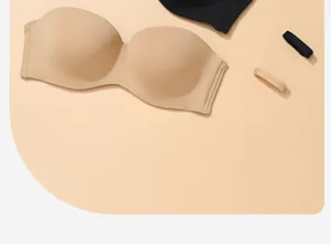 Vista dettagliata del reggiseno fascia nude senza spalline con design antiscivolo morbido.
