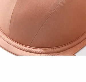 Seamless bra fabric detail closeup showing 88% polyamide and 12% spandex composition.