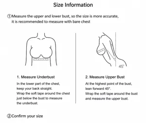 Plus size bra size measurement guide with clear steps for underbust and overbust sizing.