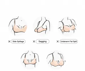 Detail view of plus size anti-sagging push up bra designed for large breasts support comfort.