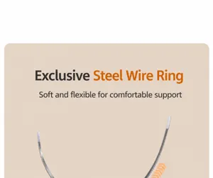 Plus size bra soft underwire detail view, flexible support and gathering design for women.