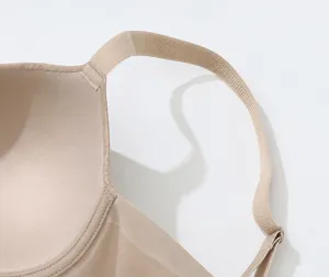 Plus size bra wide shoulder strap detail, comfortable support and breathable design for daily wear.