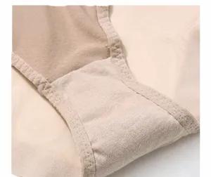 Women breathable seamless underwear detail view, comfortable nude fabric close-up shot.