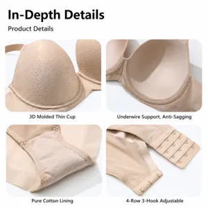 Women's Plus Size Lingerie Top And Bottom Nylon Breathable Push Up Bra And Panty Soft Support Underwear Set For Curvy Body