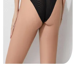 Detailed view of women's sexy mesh breathable high waist briefs, comfortable daily underwear.