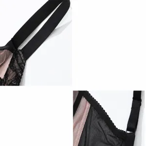 Plus size lace bra featuring thick adjustable straps for all day comfortable wear.