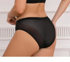 Slip da donna nero senza cuciture in mesh traspirante sexy intimo comodo ed elegante top