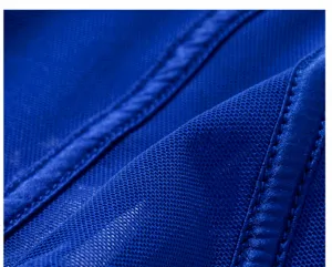 Detailed view of the blue mesh lace women plus size panties fabric, soft and breathable.