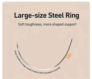Plus size bra steel ring detail, flexible curved underwire support accessory for large cups.