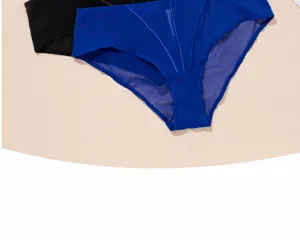 Women's Plus Size High Waist Mesh Breathable Panties 2-Pack Set For Summer Daily