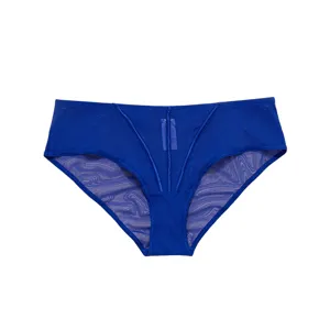 Womens blue mesh breathable high waist underwear panty for summer daily comfort wear