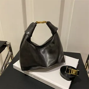 Stylish vintage women leather hobo bag casual commuter dumpling cross body handbag detail